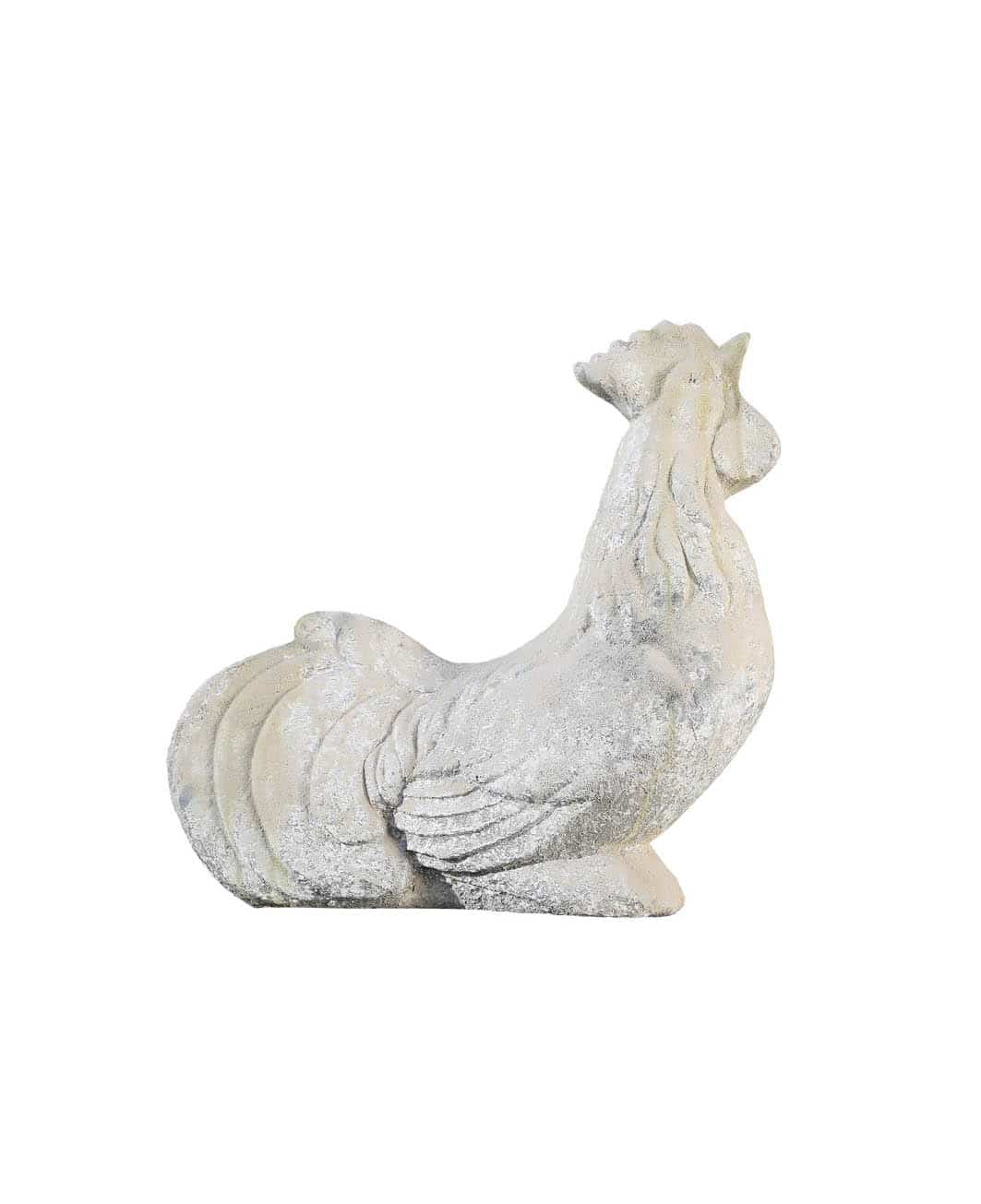 Sculpture et statue de jardin Farmwood Animals - Poule couvant avec poussin  en résine 17 x 23 x 19 cm blanc